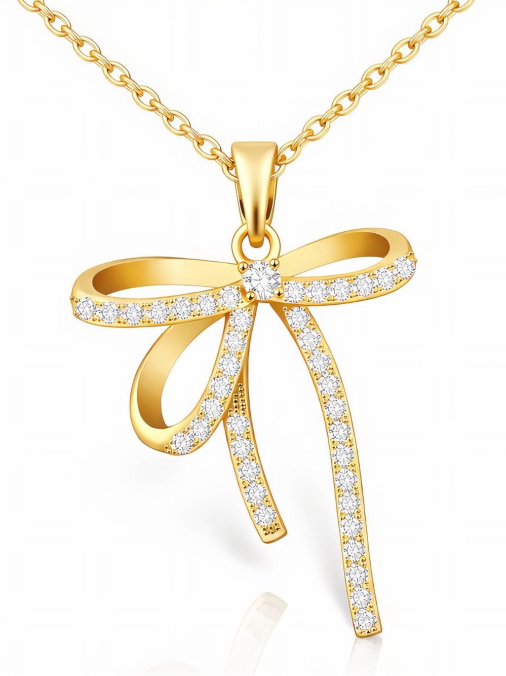 SMJ021 | Elegant Crystal Bow Necklace